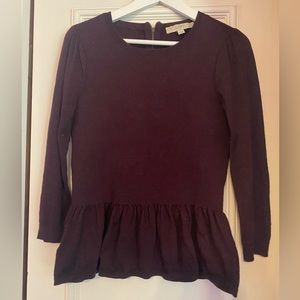 Plum peplum sweater top
